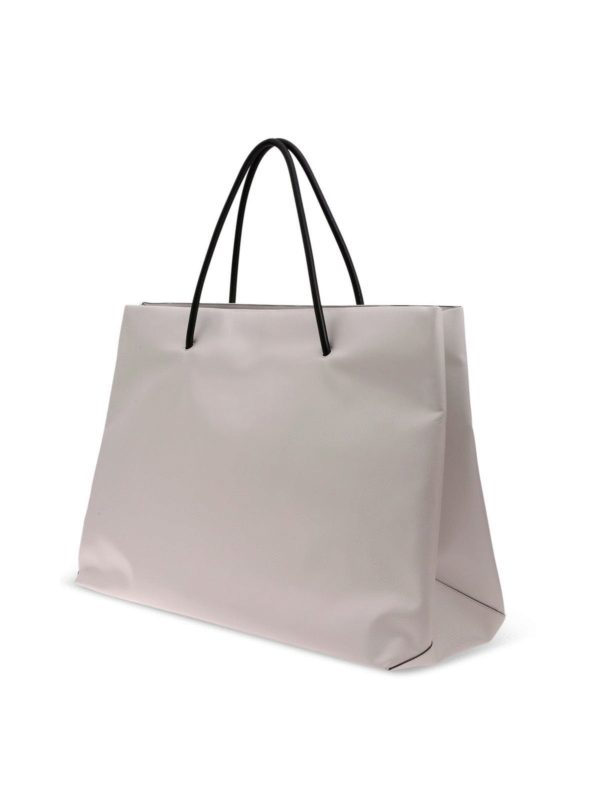 MOSCHINO: totes bags online - Logo macro shopper in white