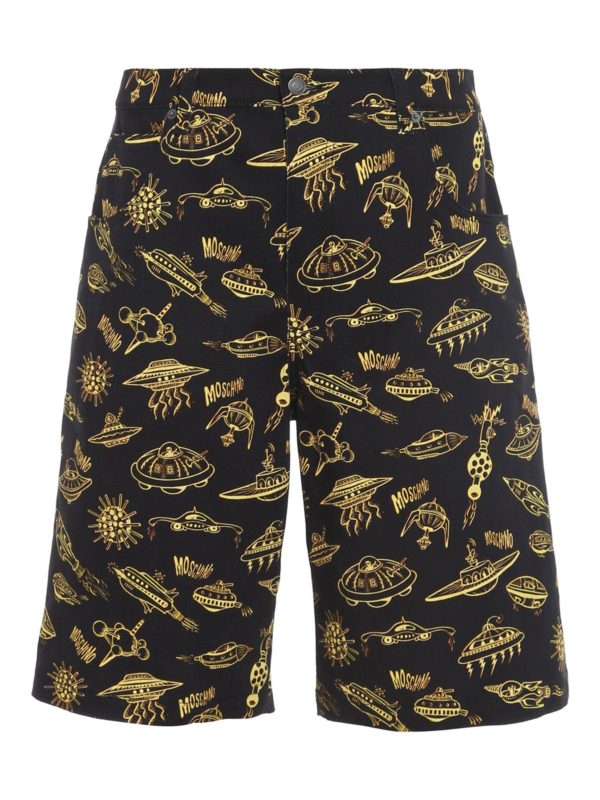 MOSCHINO: Trousers Shorts online - Spaceship print shirt