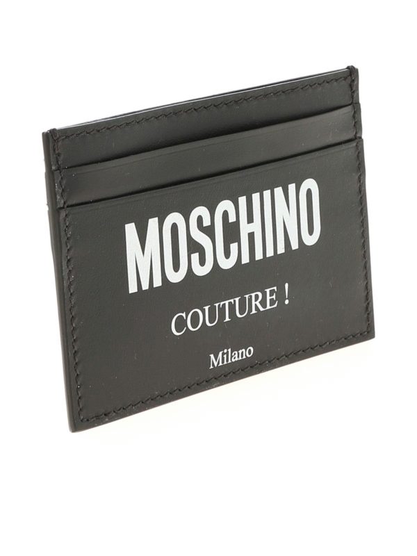 MOSCHINO: wallets & purses online - Logo print leather cardholder