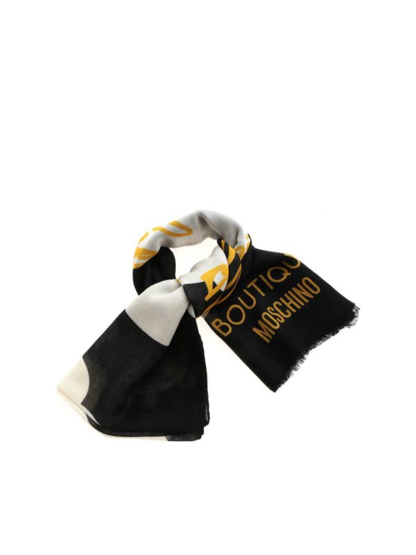 MOSCHINO: scarves - Head In The Clouds scarf in black