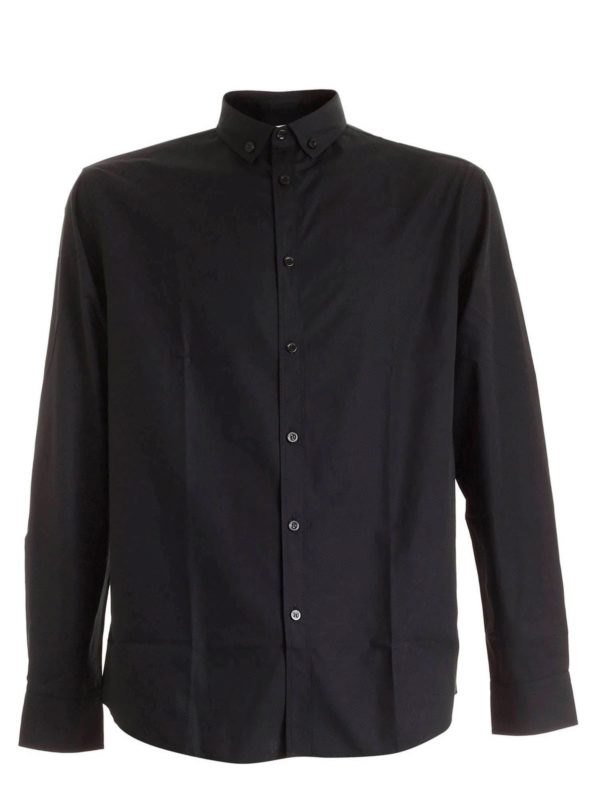 MOSCHINO: shirts - Maxi label shirt in black