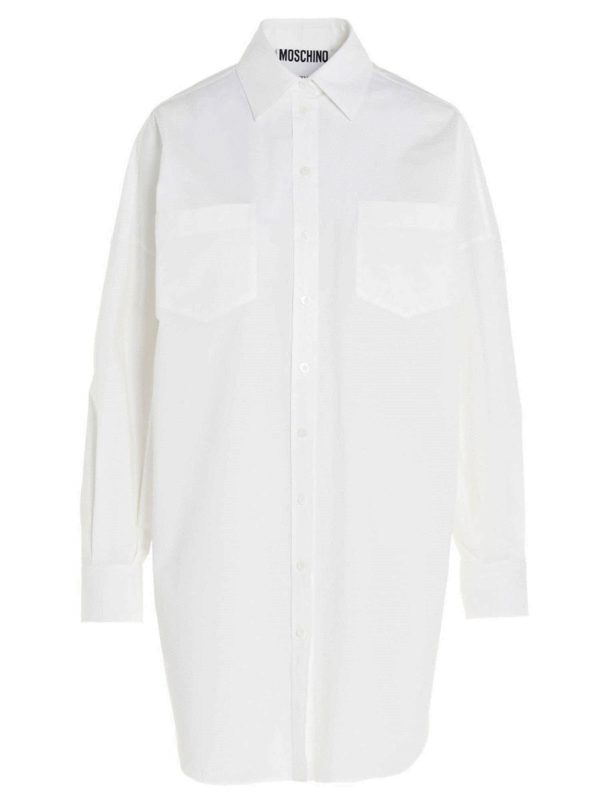 MOSCHINO: shirts - Oversized Couture Shirt in white