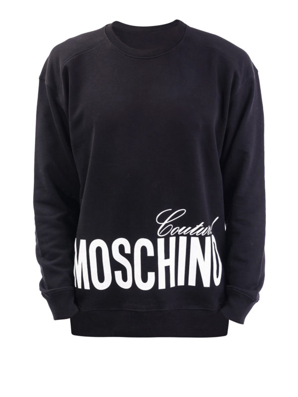 MOSCHINO: Sweatshirts & Sweaters - Moschino Couture print black sweatshirt