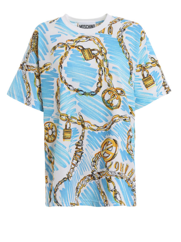 MOSCHINO: t-shirts - Highlighter effect print T-shirt