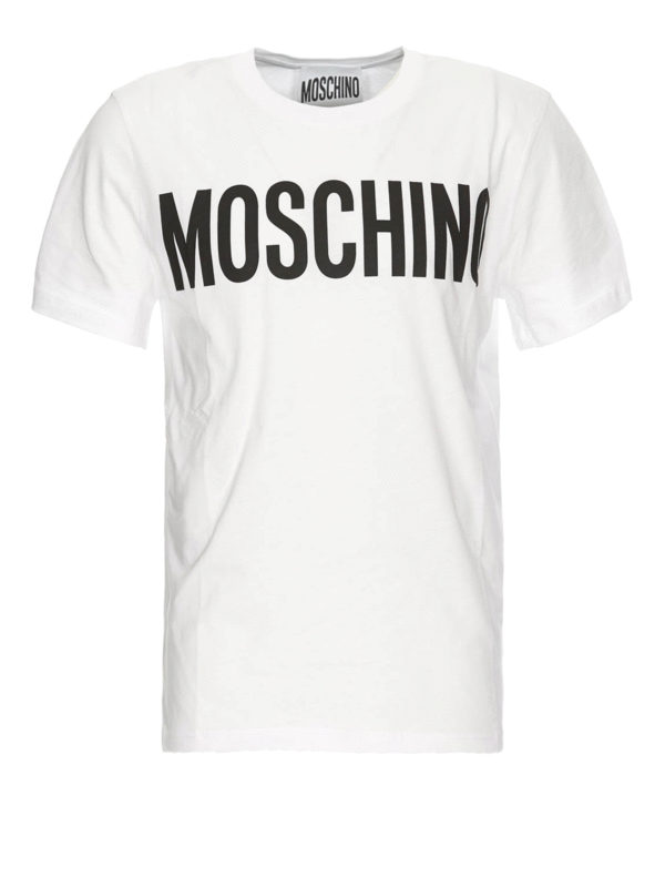 MOSCHINO: t-shirts - Moschino print white T-shirt