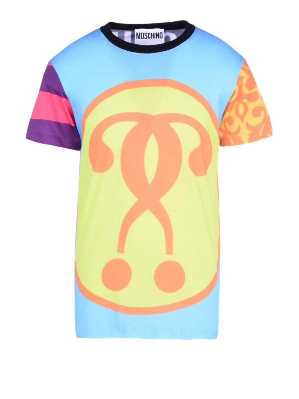 MOSCHINO: t-shirts - Patchwork print T-shirt