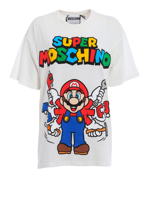 激レア　モスキーノ × スーパーマリオ　SUPER MOSCHINO　Tシャツ Moschino Super Moschino T-shirt - White - Women | V07074401002
