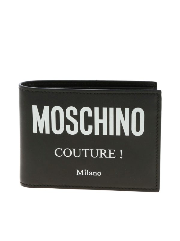 MOSCHINO: wallets & purses - Logo print leather wallet