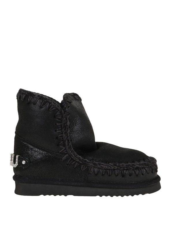 MOU: ankle boots - Eskimo 18 rhinestone logo booties