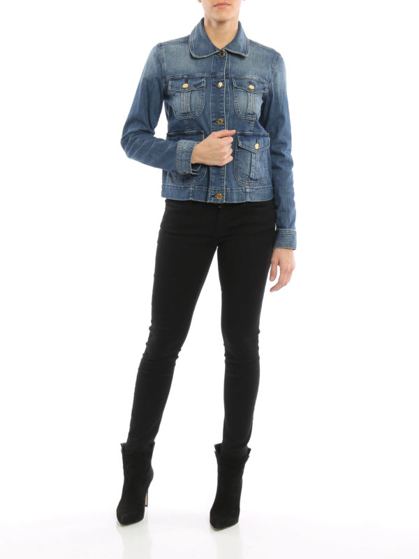 Multi pockets denim jacket shop online: MICHAEL KORS
