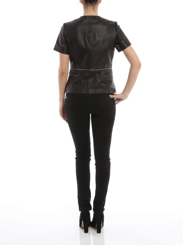 Multi zip leather jacket shop online: MICHAEL KORS