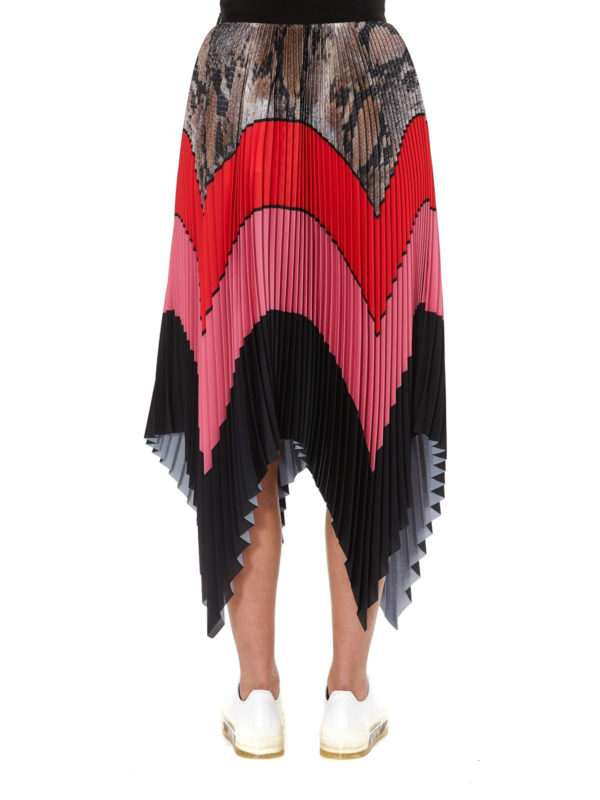 Multicoloured striped pleated skirt shop online: m.s.g.m.