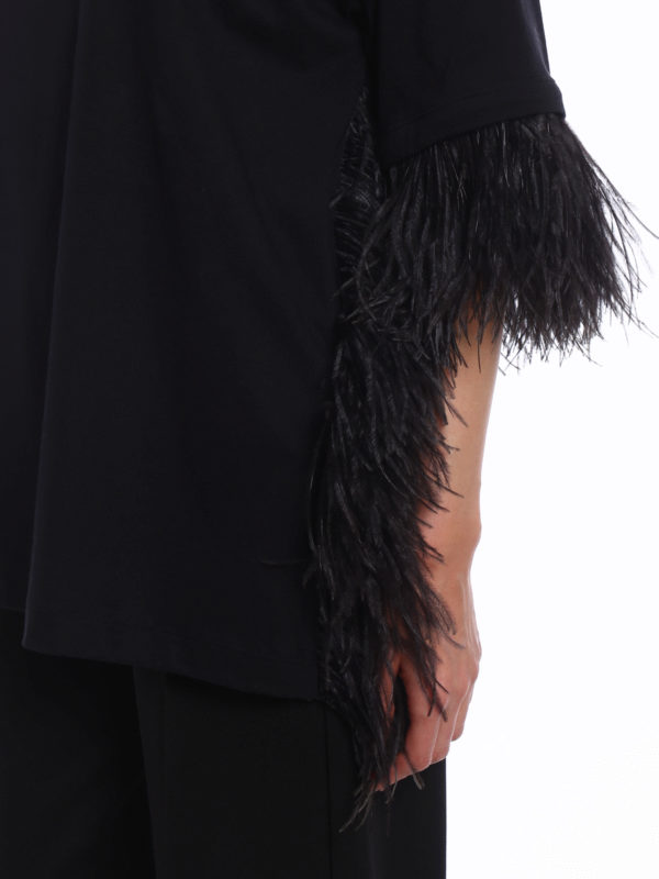 N°21 buy online Jersey over T-shirt with feathers