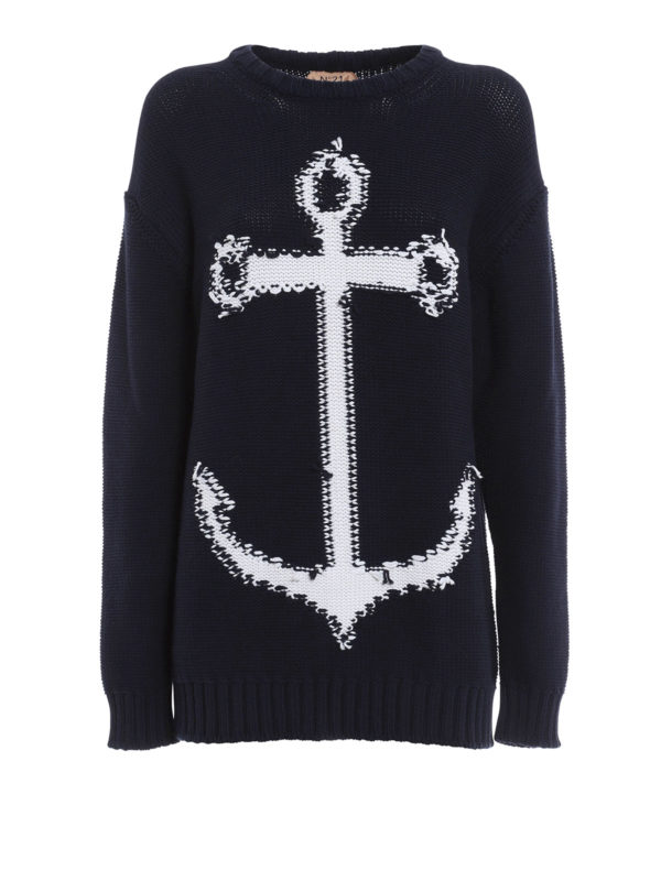 クルーネック N°21 - Anchor detailed sweater - A01075230001 | THEBS