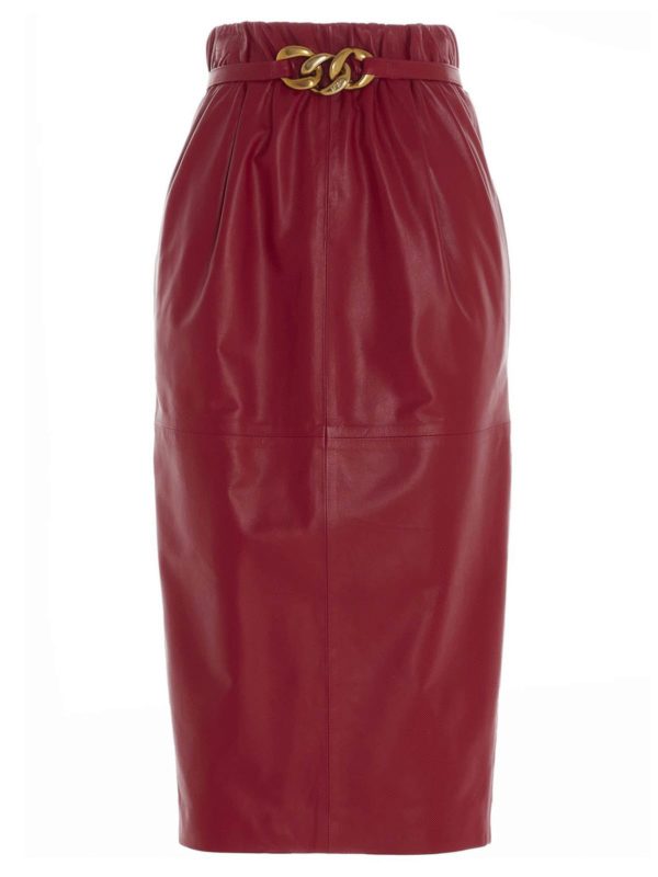 N°21: leather skirts - Red leather skirt