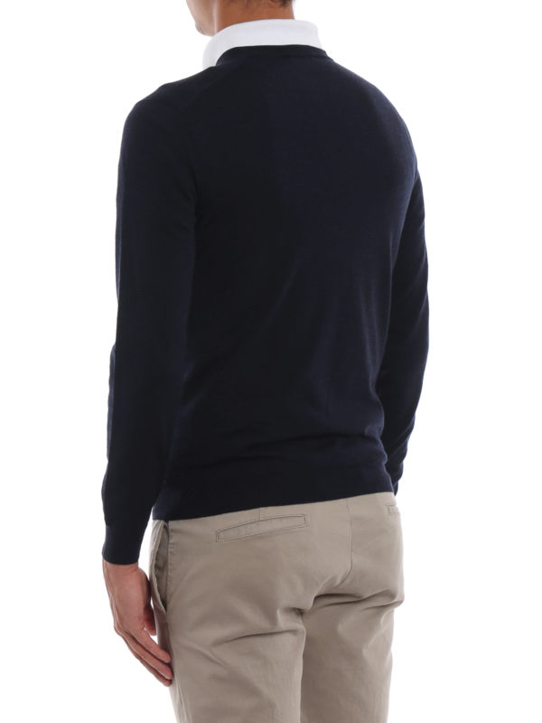 Pull À Col V - Bleu shop online: ZANONE