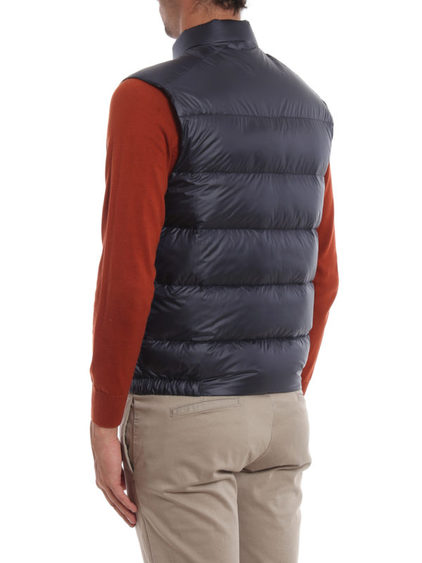 Navy Ripstop nylon padded vest shop online: PRADA