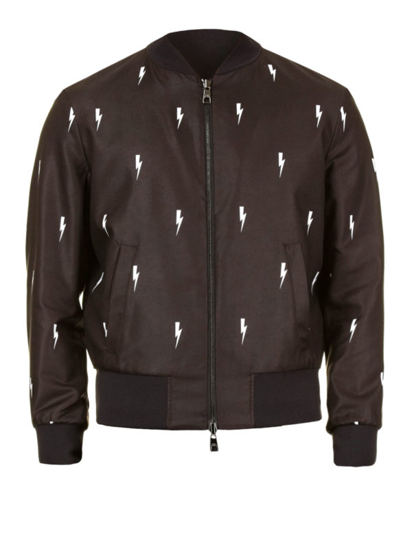 Neil Barrett Reversible black tech fabric bomber jacket