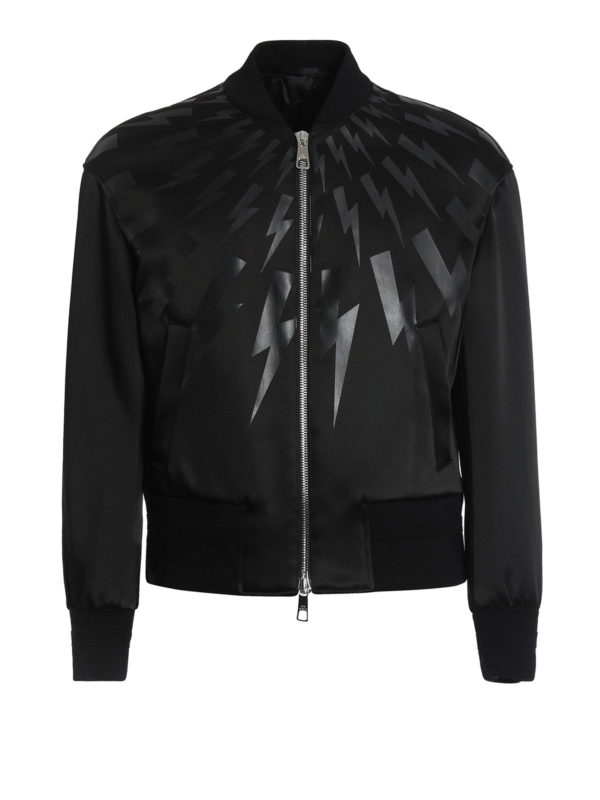 NEIL BARRETT: bombers - Thunderbolt detailed bomber jacket