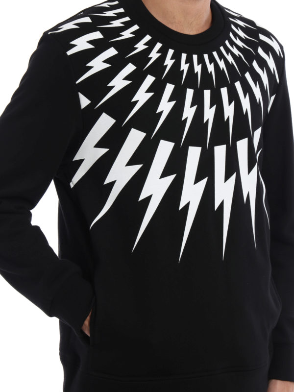 NEIL BARRETT buy online Lightning print cotton sweatshirt