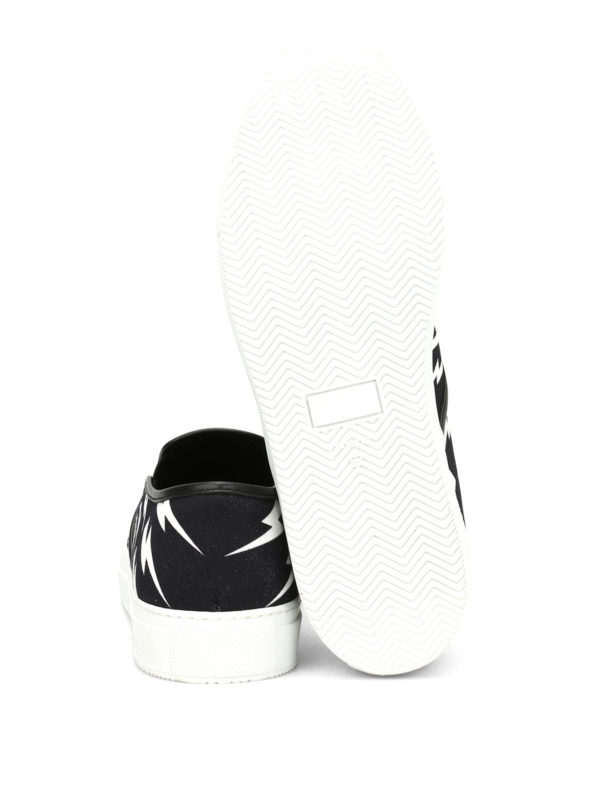 NEIL BARRETT buy online Thunderbolt patterned slip-ons
