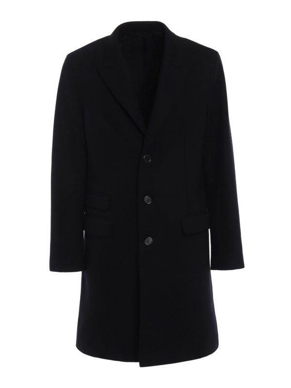 NEIL BARRETT: cappotti al ginocchio - Cappotto skinny fit panno di lana