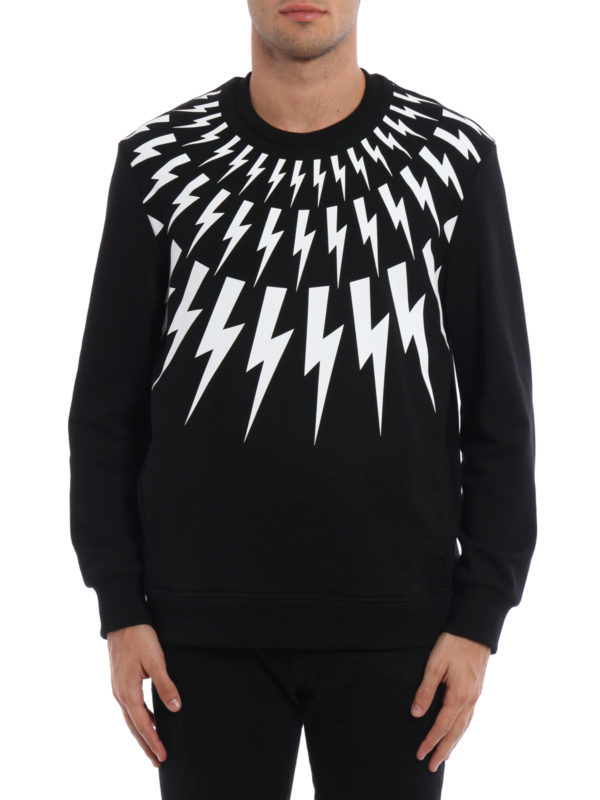 NEIL BARRETT: Sweatshirts & Sweaters online - Lightning print cotton sweatshirt