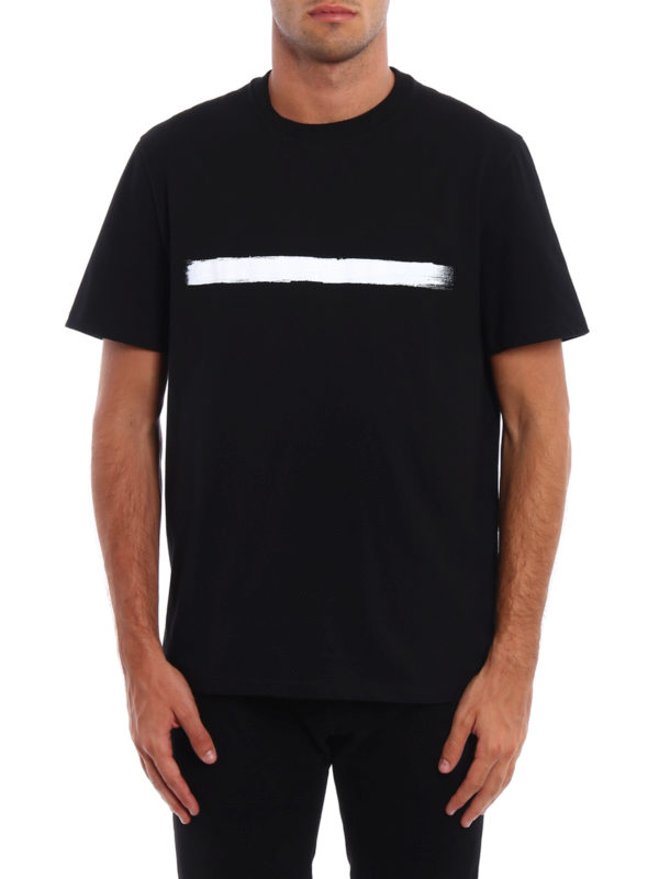 NEIL BARRETT: t-shirts online - Brush stroke detailed Tee