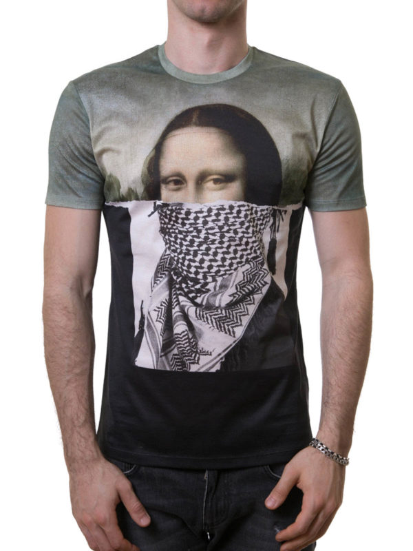 NEIL BARRETT: t-shirts online - Da Vinci Kefiah print T-shirt
