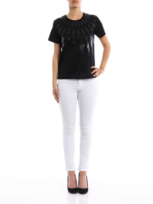 NEIL BARRETT: t-shirts online - Flash print T-shirt