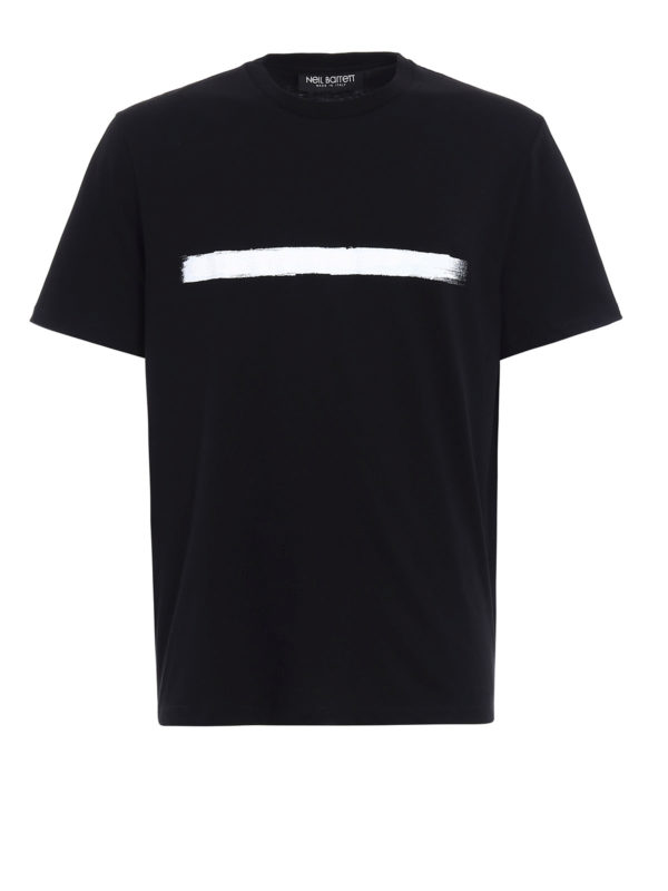 NEIL BARRETT: t-shirts - Brush stroke detailed Tee