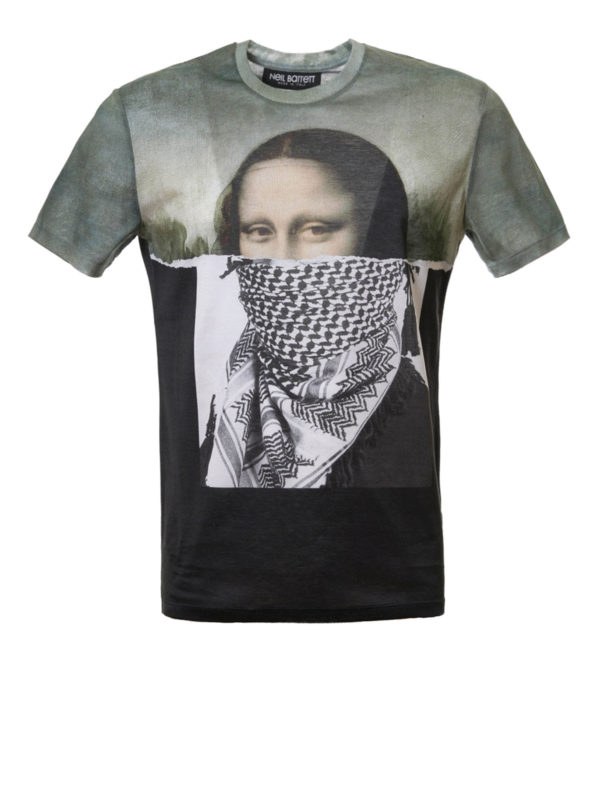 NEIL BARRETT: t-shirts - Da Vinci Kefiah print T-shirt