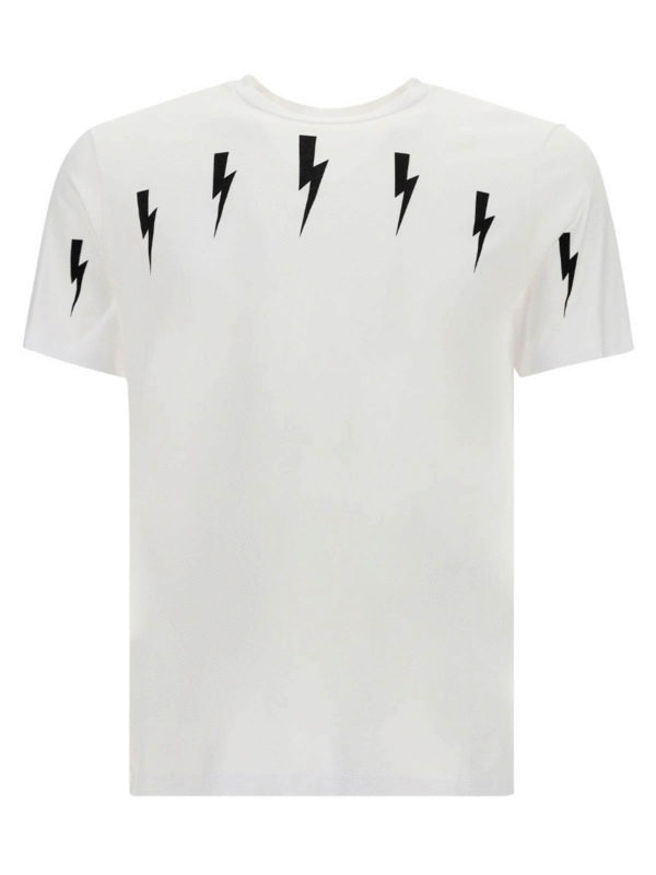 NEIL BARRETT: t-shirts - Lightning print cotton T-shirt