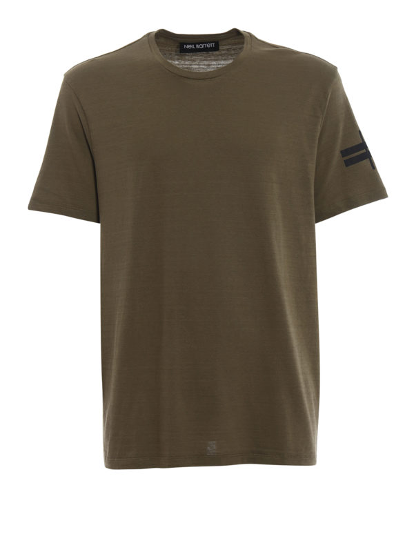 NEIL BARRETT: t-shirt - T-shirt verde con loose regular fit