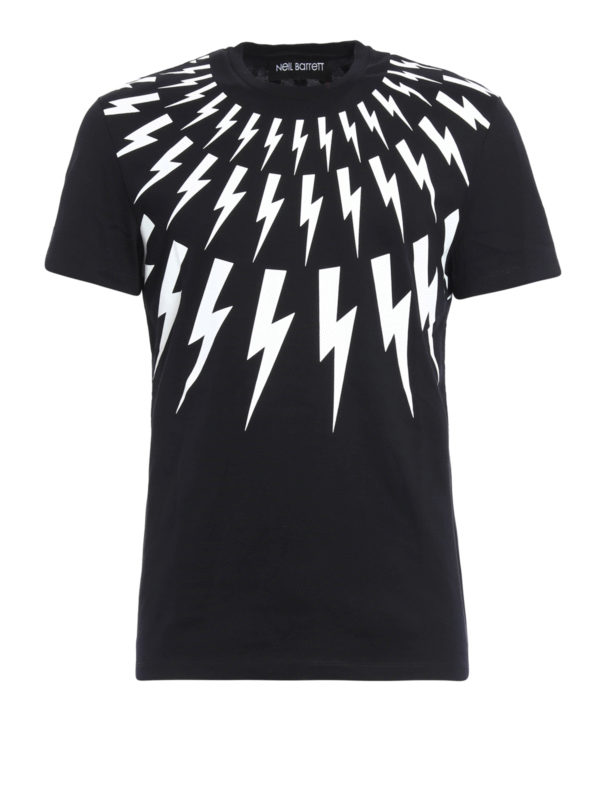 NEIL BARRETT: t-shirts - Thunderbolt print T-shirt