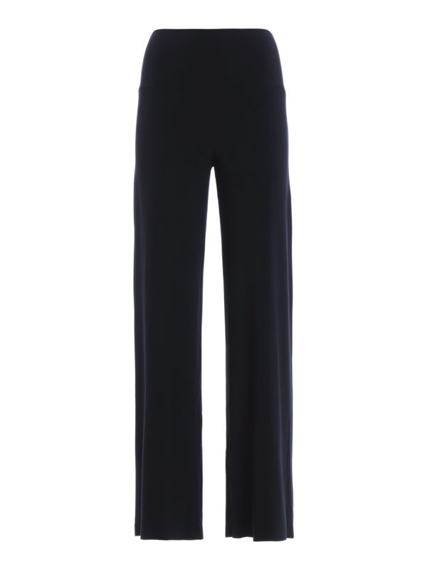 Norma Kamali: casual trousers - Dark blue stretch fabric trousers