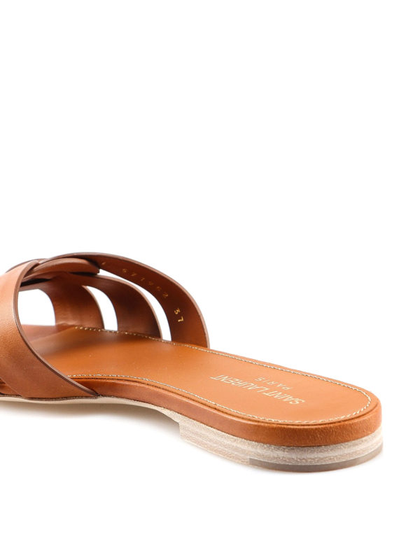Nu Pieds leather slide sandals shop online: SAINT LAURENT