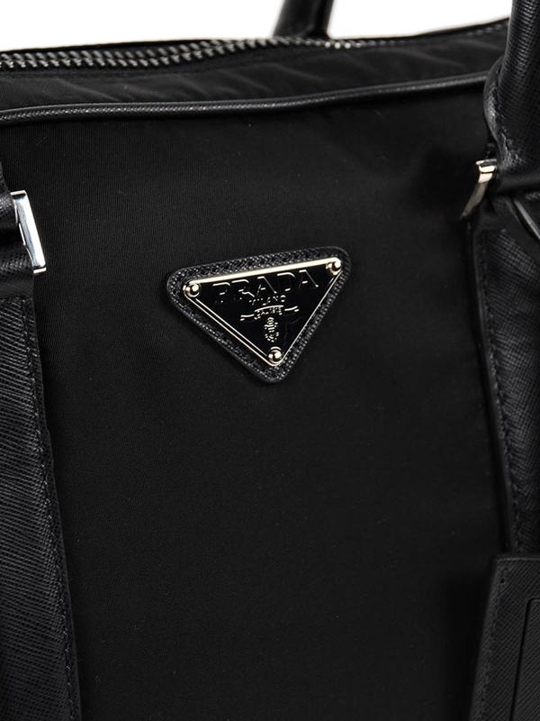 Nylon and leather laptop bag shop online: PRADA
