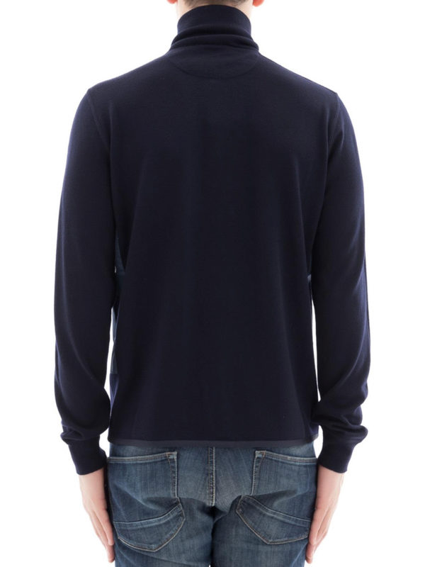 Nylon inserts wool zipped cardigan shop online: PRADA