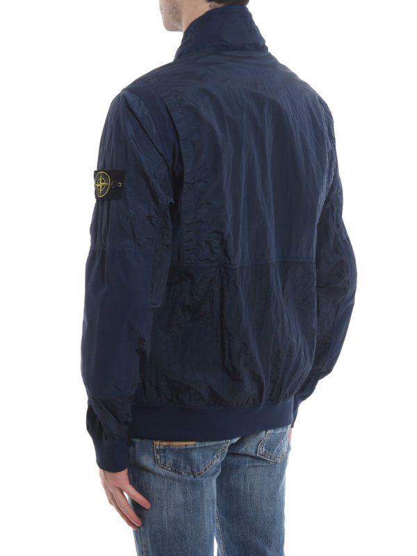 Nylon Metal Watro Ripstop blue jacket shop online: STONE ISLAND