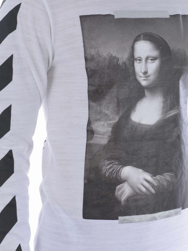 OFF-WHITE buy online Monalisa diagonals print white Tee