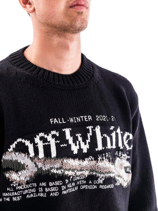 OFF-WHITE buy online Rundhalspullover - Schwarz