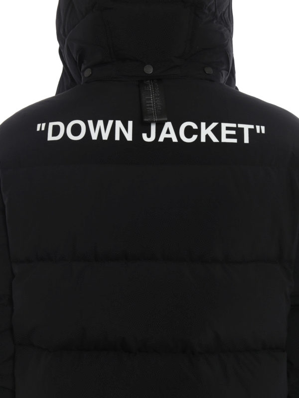 Off-White DOWN JACKET 黒 Off-White c/o Virgil Abloh Brushed Quilted Puffer Jacket in