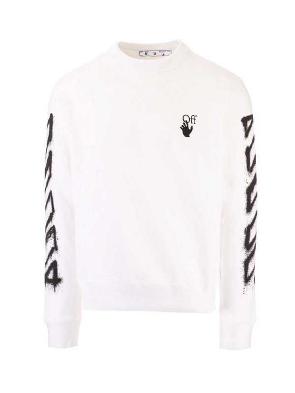 OFF-WHITE: Suéteres con cuello pico - Suéter Cuello Redondo - Blanco