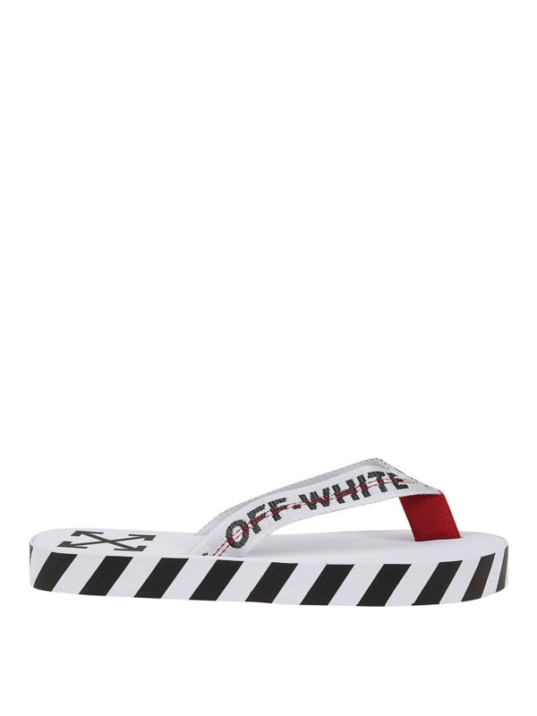 OFF-WHITE: flip flops - Diag print flip flops