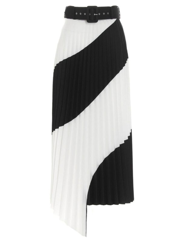 OFF-WHITE: Lange Röcke - Langer Rock - Weiß