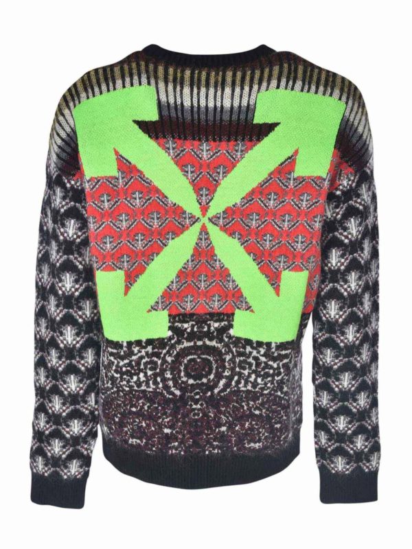 OFF-WHITE: Pull col rond online - Pull Col Rond - Gris