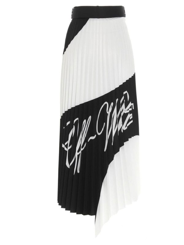 OFF-WHITE: Lange Röcke online - Langer Rock - Weiß