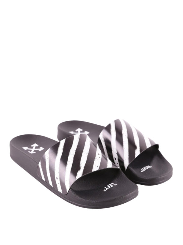 OFF-WHITE: sandals online - Striped rubber slides