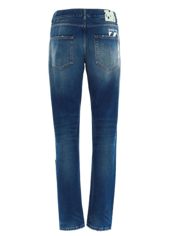 OFF-WHITE: Jeans Rectos online - Vaqueros Rectos - Azul